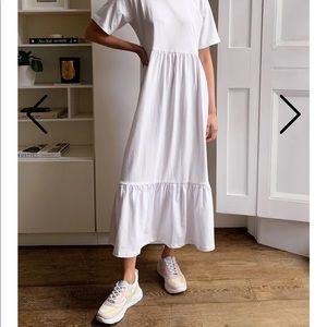 Flowy Tiered Midi T-Shirt Dress